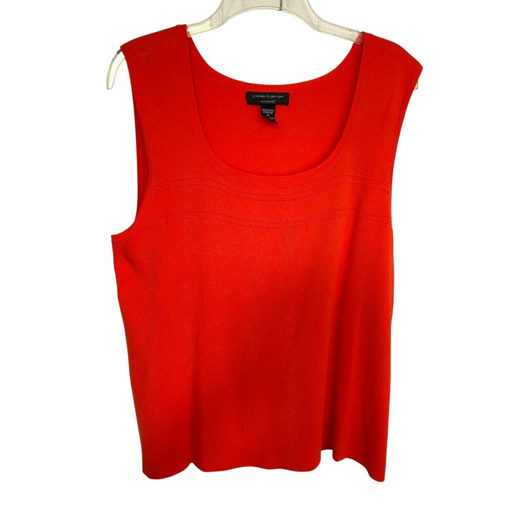 Cable & Gauge Woman Coral Tank Top 1X Office Core Career Capsule Laganlook